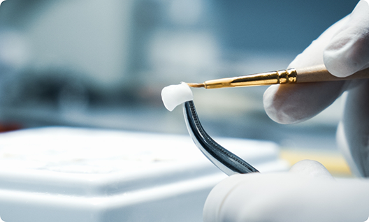 Close up of dental crown being published